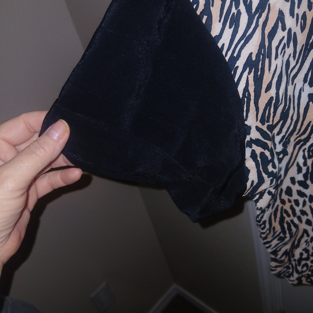 next Beige and Black Animal-Print Short Sleeve Top - Picture 5 of 5